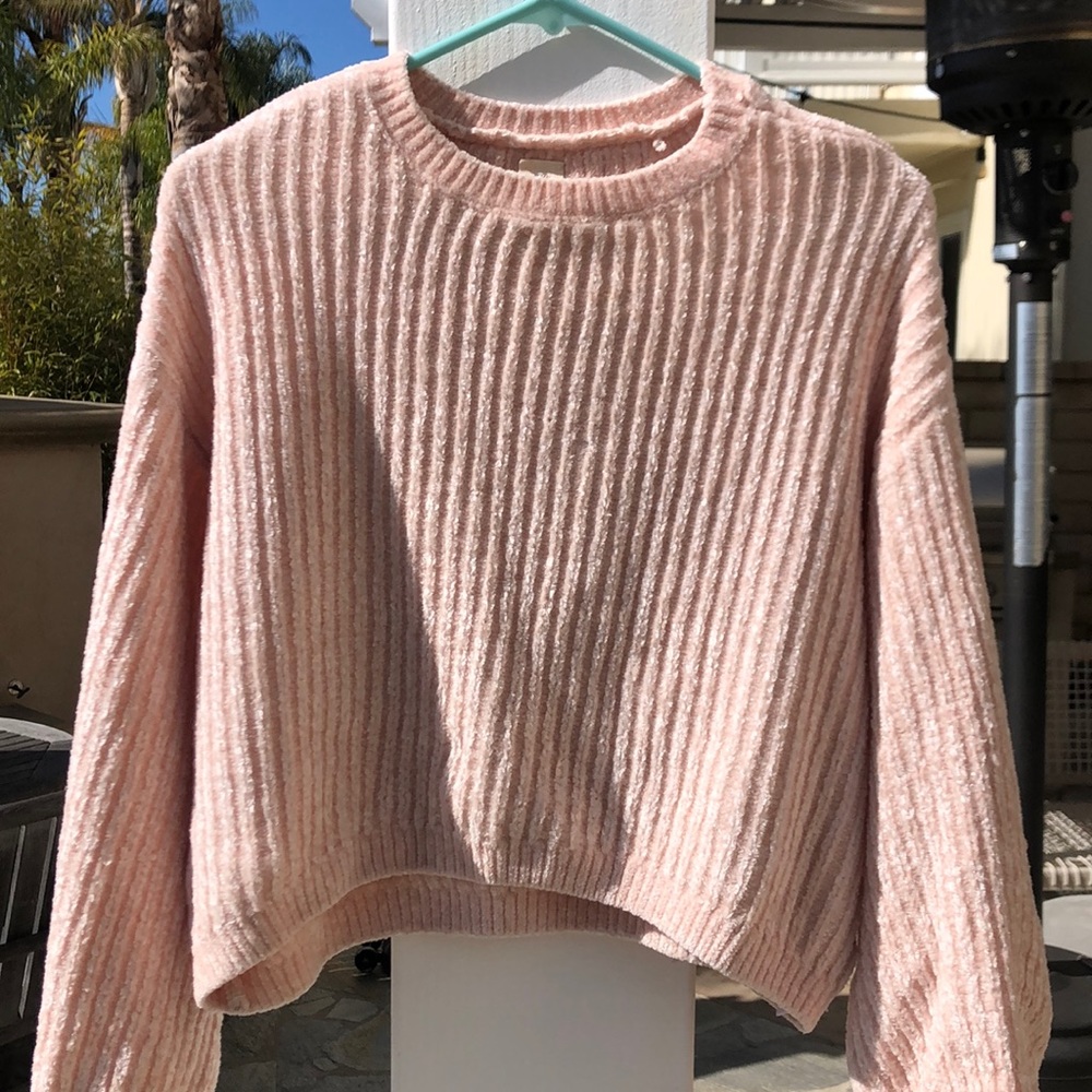 Urban Outfitters pink chenille sweater